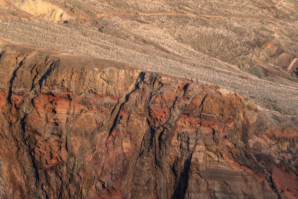 Nikane Madeira Aerial shot of rugged cliffs at Ponta de São Lourenço, Madeira, Portugal.