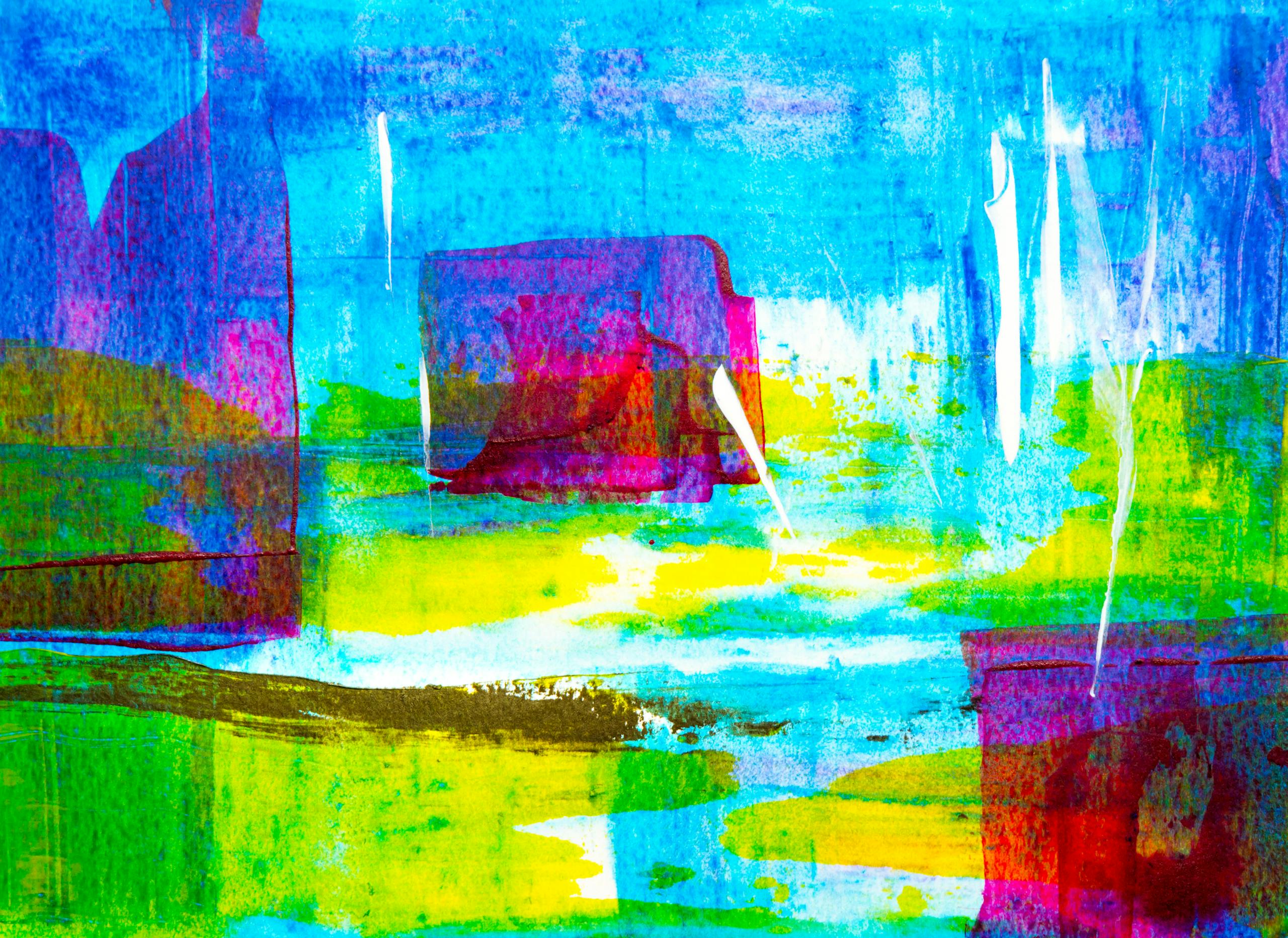 Akrylika: A Complete Guide to the Modern Acrylic Revolution Bold and vibrant abstract painting featuring colorful brushstrokes and dynamic composition.
