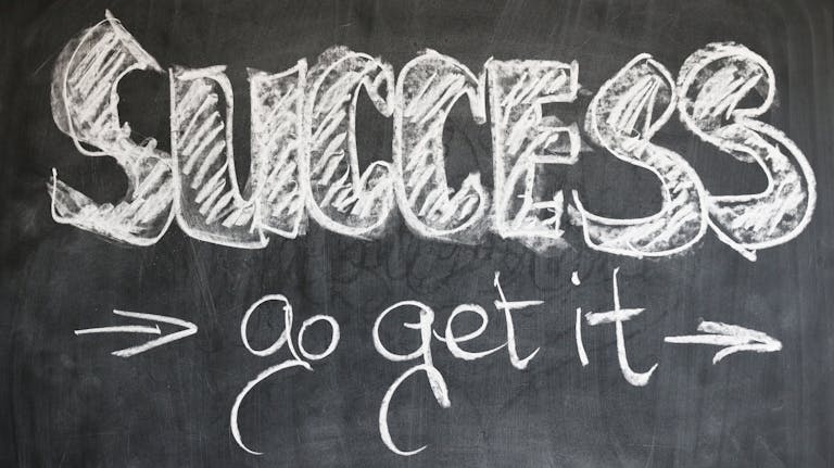 aiotechnical.com Motivational chalkboard with 'Success - go get it' written in chalk.