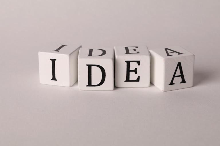 Seahawks White blocks with letters spelling 'IDEA' representing creativity and innovation.